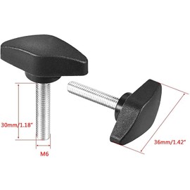 MACHSWON Clamping Handle Screw Knobs Handle for Lathes Mechanical Equipment Instruments and Industrial Equipment Clamping Knob Threaded T-Shape Black M6 x 30mm 5pcs
