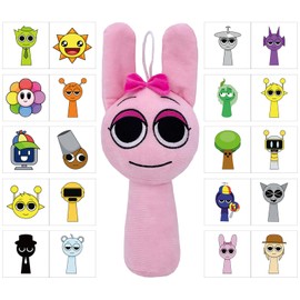Elie&Eason Sprunki Plush with 20 Kids Tattoos, Sprunki Plushies, Sprunkies Toys Stuffed Animal Super Soft Collectible Stuffed Toy Gifts for Kids Fans