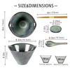 UNICASA Japanese Ramen Bowl Set with Chopsticks, Spoons and Rests,