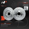 A-Premium Front and Rear Drilled and Slotted Disc Brake Rotors