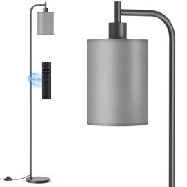 SIBRILLE Floor Lamp with Linen Shade, Dimmable Tall Standing Lamp with Remote Control & 3 Color Temperatures, Modern Floor Lamps for Living Room Bedroom Office Corner, 9W LED Bulb Included