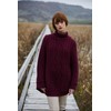 SAOL 100% Merino Wool Cable Knit Ladies Irish Aran Poncho
