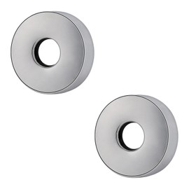 BathAce Shower Arm Flange, Stainless Steel Replacement Wall Split Flange/Escutcheon Plate Floor for Universal Standard Shower Head Arm Pipe (Round-Non Split-2 Packs, Chrome Finish)