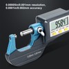 Digital Micrometer 0.00005in/0.001mm Resolution Professional Thickness Measuring Tools 0‑25mm