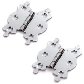 Fancy Polished Chrome Butterfly Butt Hinge 50mm/2" Antique Butterfly Design Fancy Cabinet Door Hinge with Matching Screw Decorative Hinges Door Furniture Pack of 2.