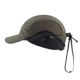 Home Prefer Waterproof Mens Winter Hats with Brim Fleece Lined Earflaps Hat Warm Baseball Cap with Earflaps Trapper Hat Black