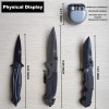3-Piece Pocket Folding Knife Set 440C Stainless Steel Blade Camping