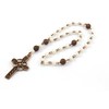 Anglican Prayer Beads with Cream Pearls and Celtic Cross in