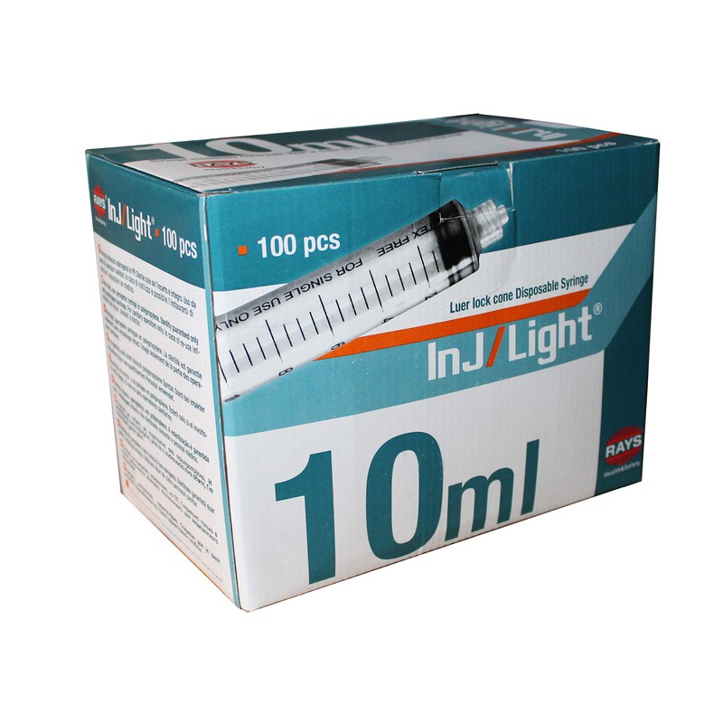 Rays 10ml syringe Luer Lock - Box of 100 Sterile