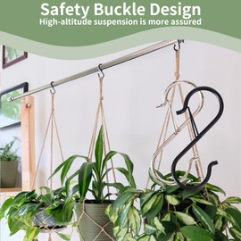 Mythosurge Pack of 20 S Hooks for Hanging, S Hooks Stainless Steel with Safety Buckle, Heavy Duty Metal Hooks, 3.5 inches/9 cm, Anti-Drop Stainless Steel Hanging Hook (Silver)