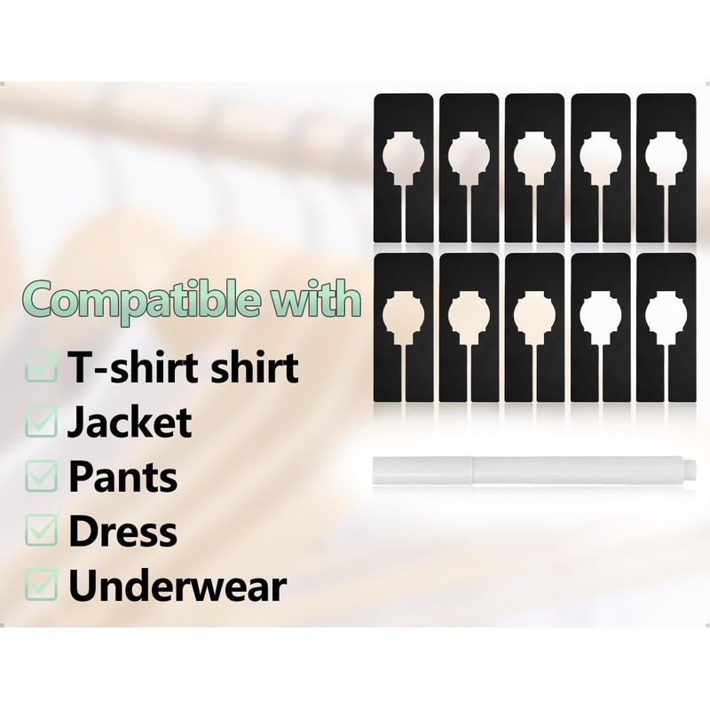 AOYEGIC Pack of 10 Size Dividers, Wardrobe Dividers, Wardrobe Shelf