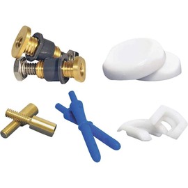 NEXT BY DANCO Zero Cut Bolts | Brass Toilet Mounting Bolts | Toilet Repair | White Bolt Caps | Toilet Bolts Screws (10770)