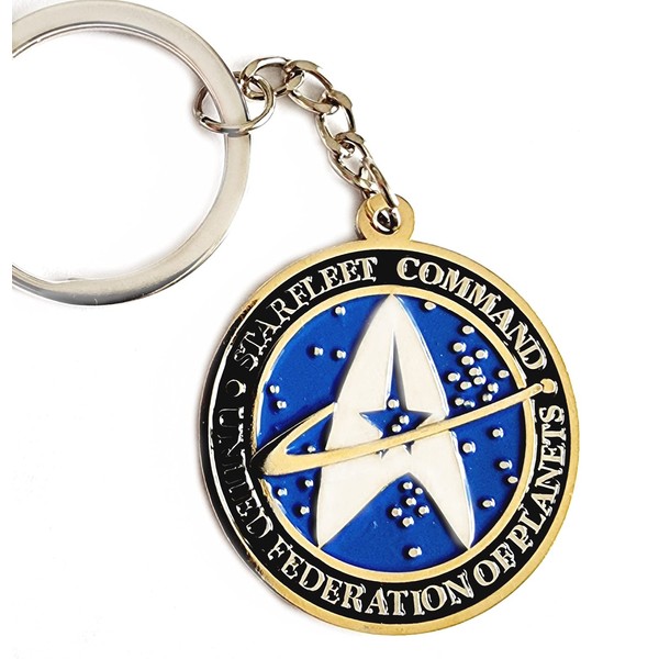 Mainly Metal ™ Enamel Keyring Trek Starflet Command 35mm Black
