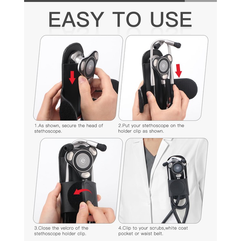 Stethoscope Holder Clip for EKO CORE 500™ – Lightweight PU