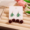 3D Cherry Dangle Earrings vivid Fruit Sweet Jewelry for Women-Deep