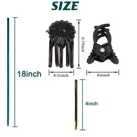 TIHOOD 200PCS/Set Bamboo Plant Stakes Kit, 50PCS Orchid Clips with 50PCS 18” Green Bamboo Plant Stakes, 100PCS Metallic Twist Ties for Supporting Stems Vines Stalks Grow Upright (Green)