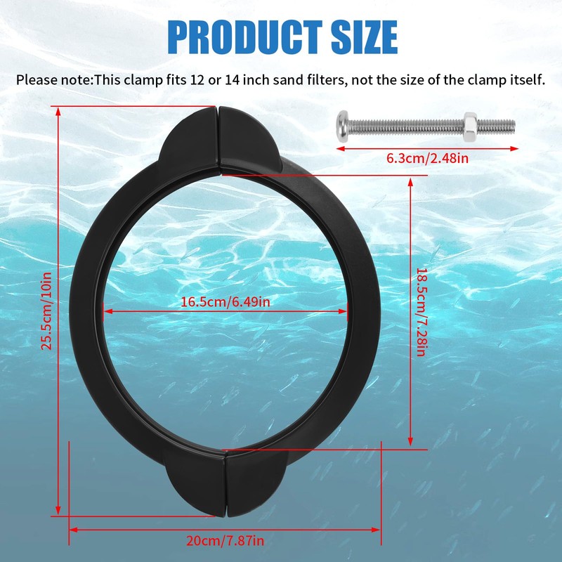 Gosknor SF80110-2 Pool Clamp Collar Ring Replacement, with Screws Compatible