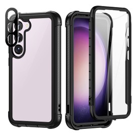 seacosmo S23 Plus Case, Built-in Screen Protector+Camera Lens Protector, Full-Body Rugged Drop Shockproof Protective Cover for S23 Plus 6.6-Inch, Black