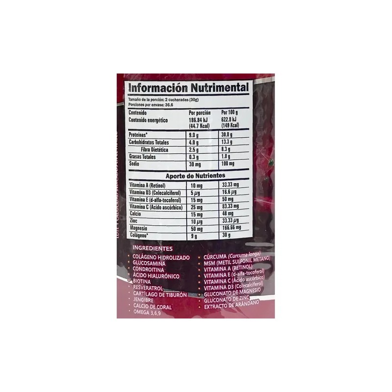 Colágeno Hidrolizado Glucosamina Biotina Arándano 2 Pzs
