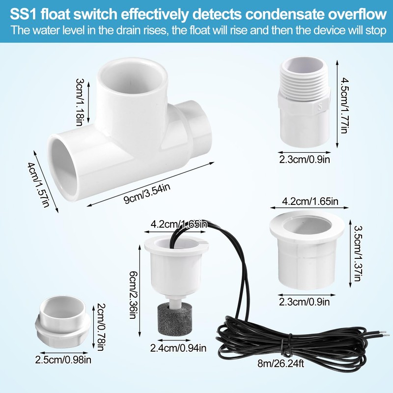 SS1 Condensate Overflow Safety Switch, AC Float SS1 Float Switch
