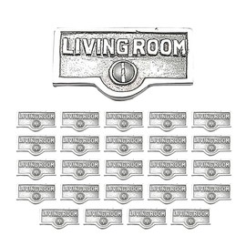 25 Switch Plate Tags LIVING ROOM Name Sign Labels Chrome Brass | Renovator's Supply