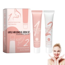 2pcs Upper Lip Hair Removal Cream Set,Gentle Facial Hair Remover Kit,Face chin Body Depilatory for Women,Moisturizing Painless Hair Removal Cream,Soothing Delay Hair Growth,for All Skin Types