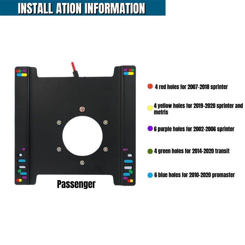 Right Passenger Seat Swivel Base Replacement for Ford Transit 150