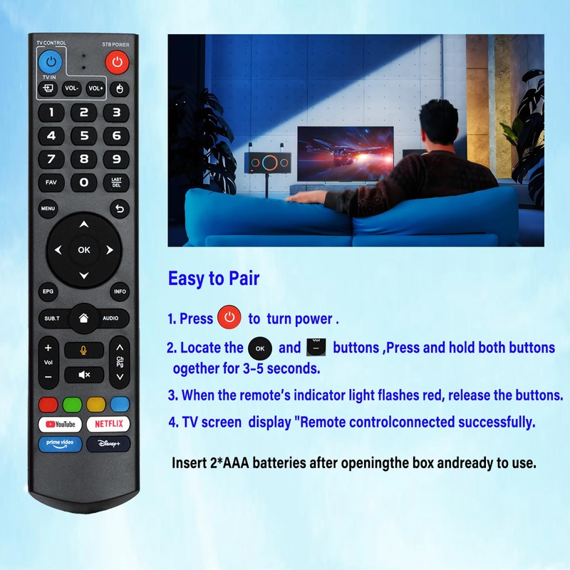 V3 Pro Voice Remote Control Replacement for VSeeBox V5/ V3/