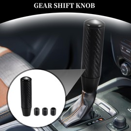 Partuto 1 Set 13cm Universal Shift Knob - Car Gear Shifter Knob with 3 Adapter for Automatic and Manual Vehicle - Aluminum Alloy Black