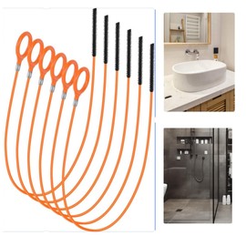 6 Pack Drain Snake Hair Clog Remover, Anti-Break Metal with Nylon Coating Sink Snake, Drain Hair Remover Tool for Shower Drain, Kitchen, Bathtub Sink Cleaning