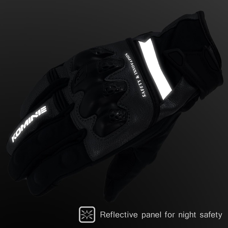 Komine GK-855 Protective Windproof Warm Gloves for Motorcycles HG Black