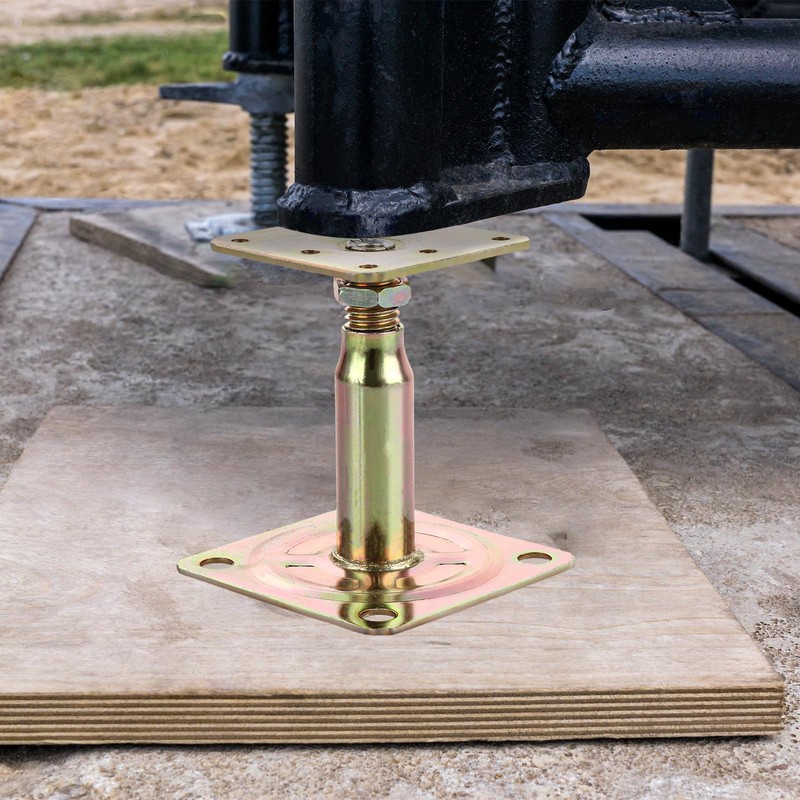 AHAQU 4PCS 100-150mm Galvanised Adjustable Elevated Post Base Support, Heavy