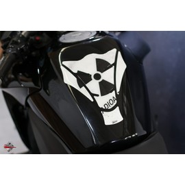 BIKE-label Tank Pad Motorcycle Sticker Radioactive White Universal Tank Protector 500762