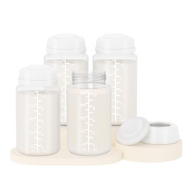 4 botellas de almacenamiento de leche materna de 10 oz/300 ml, compatibles con enfriador Momcozy de 22 onzas, botellas de bombeo para SpectraS1 S2 9 Plus, Motif Luna y la mayoría de bridas de boca