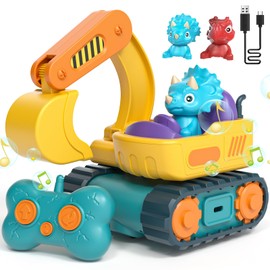 Lehoo Castle Remote Control Car for Toddlers, Rechargeable Construction Toys, RC Excavator Toys for Boys 3-5 Year Old, Toys for 1 2 3 Year Old Boys