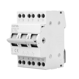 GEYA Switch 3P 63A Load Disconnect Dual Power Manual Transfer Isolating Switch AC 400V Manual Transmission Disconnect Switch Manual Double Power Transfer Disconnect Switch DIN Rail Mounting