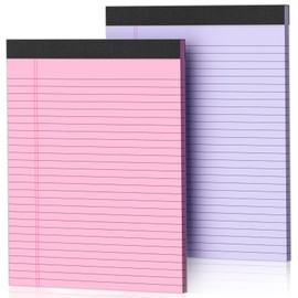 2 Pack Legal Pads 8.5 x 11 Pink Note Pads 8.5 x 11 Purple Notepad 8.5 x 11 Perforated Writing Pads 8.5 x 11 Lined Paper Pads Wide Ruled Pad of Paper 30 Sheets Notebook for Study, To-Do Lists, Office