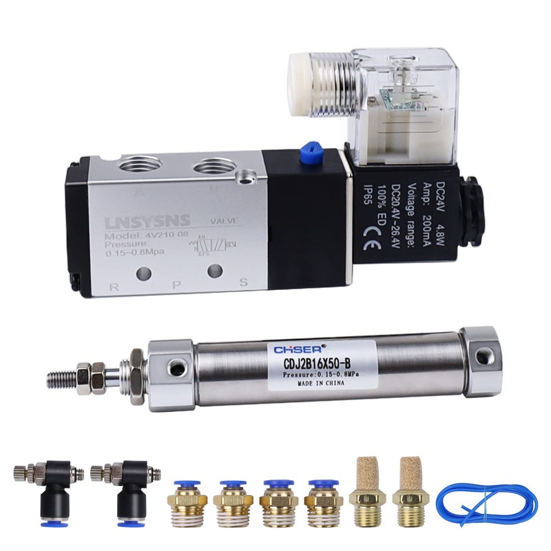 LNSYSNS Pneumatic 5/2-Way Valve - 4V210-08 DC 24 V and