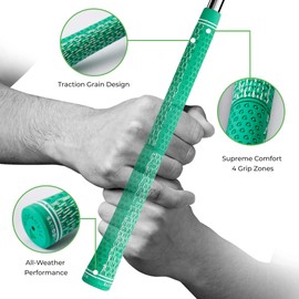 Wedge Guys DC Tour Golf Grips – 4 Grip Zones for Supreme Comfort & Control - All-Weather Performance Golf Club Grips Replacement for Regripping Wedges Drivers Irons Woods Hybrids, Midsize or Standard