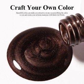 Imtiti Pearl Gel Nail Polish,0.5 Fl Oz Brown Glitter Drawing Gel Polish Shell Thread Shimmer Mermaid Nail Gel Polish Soak Off UV LED for Home DIY Nail Art Manicure Salon