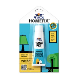 Fevicol Homefix (25 gm)|Home Decor Glue|Strong Multi Surface Adhesive|Carries upto 10kg|Paste on Walls/Tiles/Wood/Cement/Metal|Forget Double Sided Tapes|Nailfree|Easy to Apply & Remove