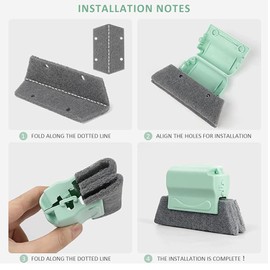 Cleaning Brush, Pack of 3 Window Grooves Cleaning Tool and 6 Replacement Pads, Magic Cleaning Brush for Corners, Bathrooms, Kitchen, Tile Cleaning Brush, Grey, Green, Beige