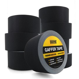 Lockport Black Gaffers Tape 3 inch x 30 Yards - 8 Pack Pro Black Gaff Tape - Bulk Pack - No Residue, Water Resistant, Non- Reflective, Easy Tear - Multipurpose