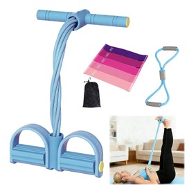 Kit Pilates 5 en 1 Profesional para Mujeres - Bandas Elásticas de Resistencia + Pedal Estirador de Tobillo de 8 Tubos | Tensor de Tobillo Ajustables para Fitness/Yoga/Gym/Hogar