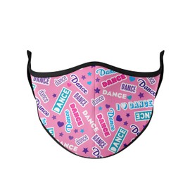 Top Trenz Reusable Face Mask Made with Stretch Cloth for Everyday Use - Indoor/Outdoor Face Cover - Dance - One Size Fits Most Ages 10+