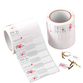 GICOHI 1000 PCS 4 Mixed Designs Jewelry Tags ,Rectangular Rolled Self Adhesive Stickers, Jewelry Price Labels for Necklaces Bracelets Rings Display