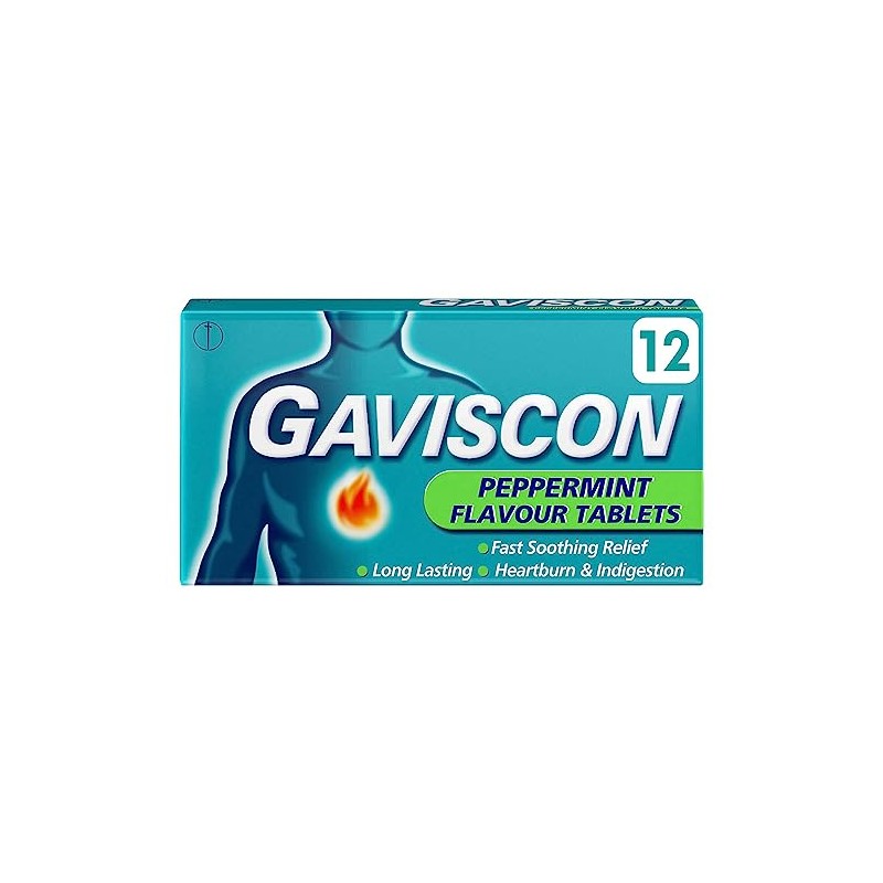 Gaviscon Peppermint Flavour Tablets 12 Chewable Tablets