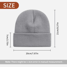 SooGree Beanie KnitHat Warm Thermal Slouchy Hat for Men Women-Gray