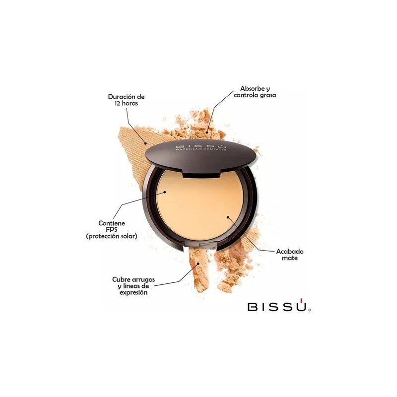 Maquillaje Polvo Compacto Para Rostro Bissu Tono 01 translucid