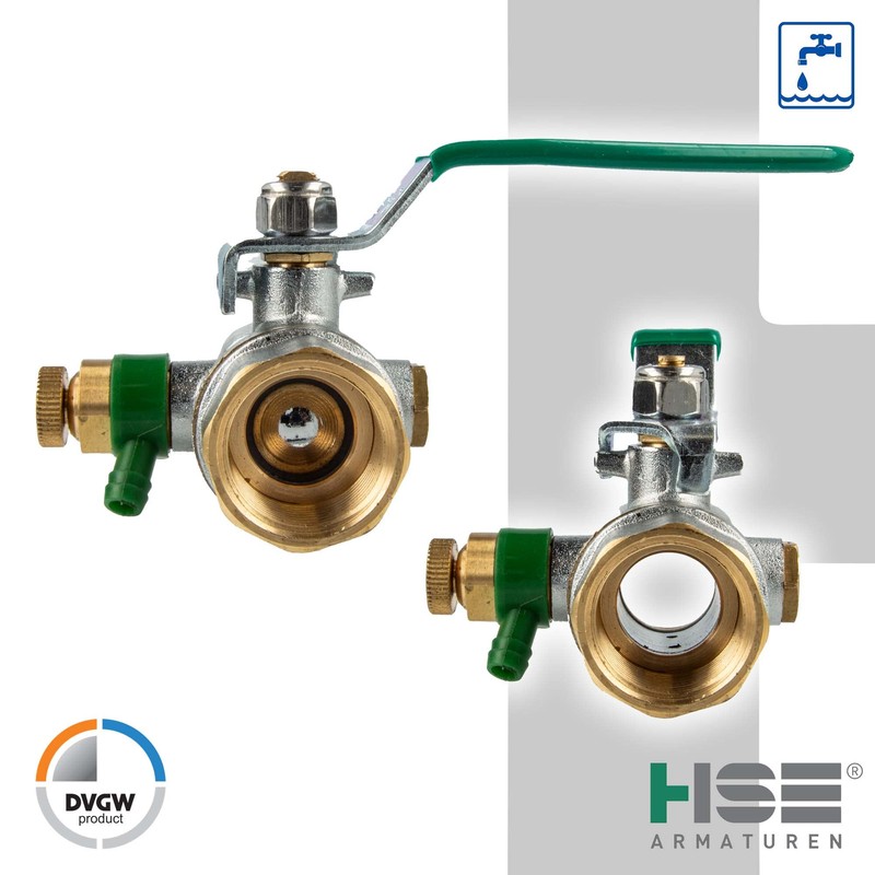 Uniwater Chrome Ball Valve with Drain 1497 DVGW up to
